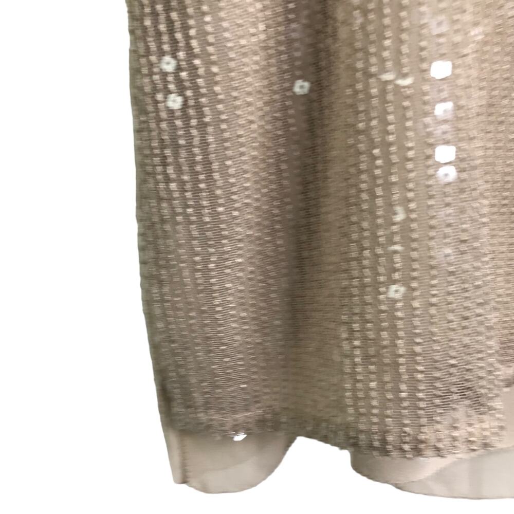 White House Black Market Top Womens XS Beige Sequins Camisole Tank V-Neck Go Go - Picture 8 of 10